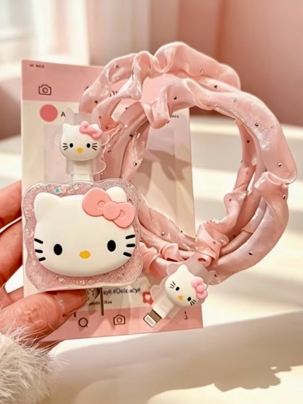 Sanrio Hello Kitty Pink Phone Charging System